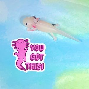 PositivALotl Axolotl Crazy Trending WaterProof Single Decor Accent Sticker